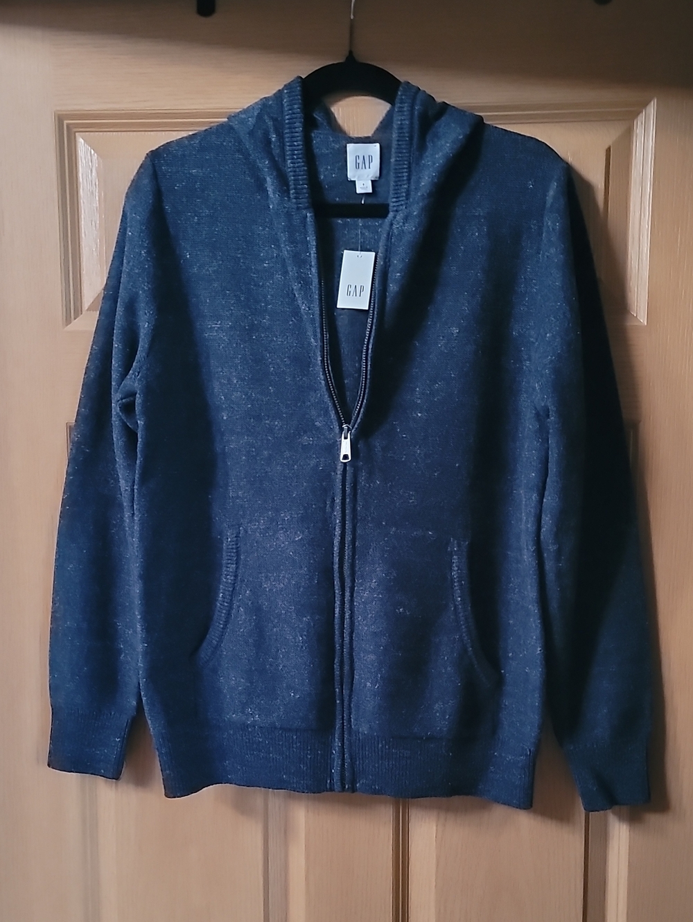 GAP Men's Dark Navy Zip-Up Hooded Sweater